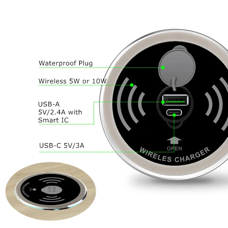
Amazon best seller Mobile Phone Quick Charge QI Fast Charging or furniture wireless charger on the desk 