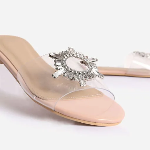 Оптовая продажа, популярная женская обувь, сандалии на плоской подошве со стразами, Тапочки