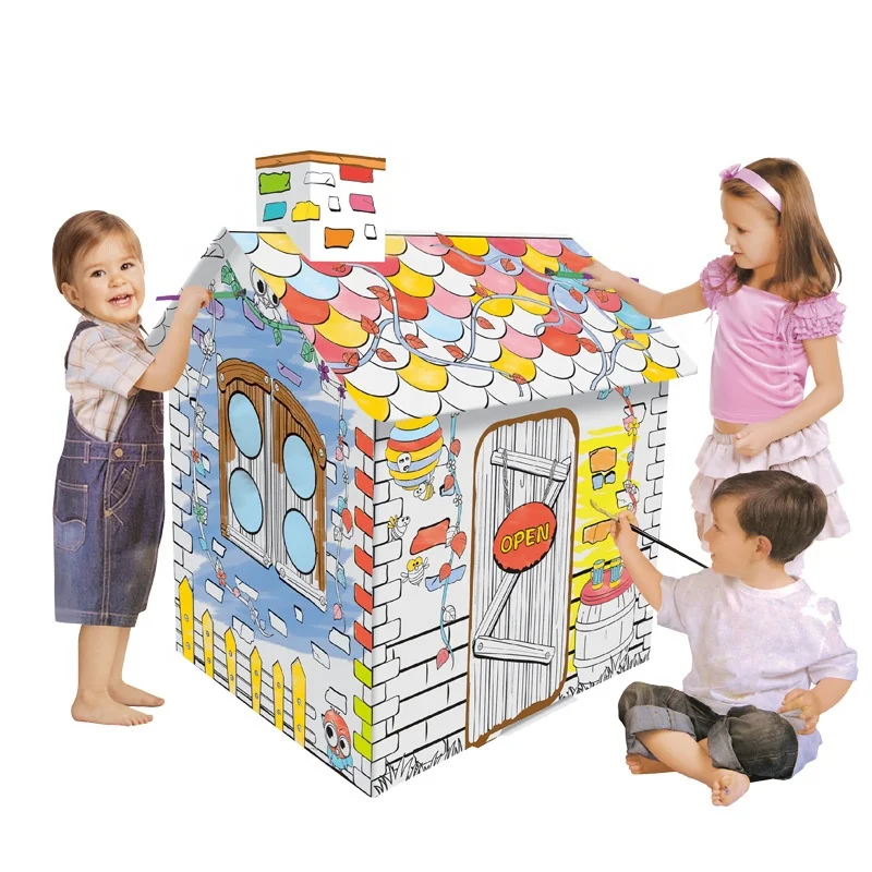 OEM оптовая продажа, граффити, сборная игрушка, картонная 3d головоломка «сделай сам» для рисования дома