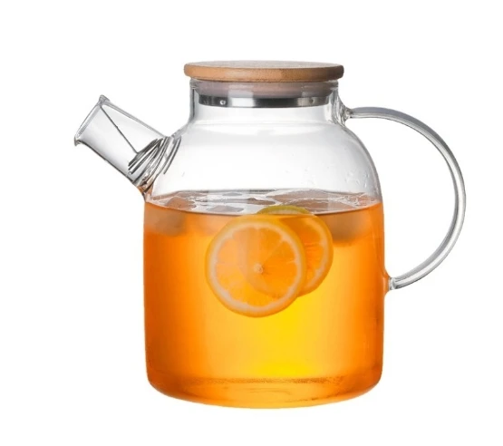 Cold Water Pot Glass Household Water Cup Juice Thickened Iron Pot Transparent Flower Tea Pot New Chinese Style