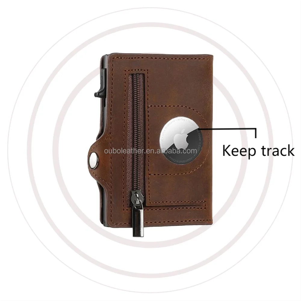 New Trend Wallet with Airtag Cover Apple Siri find Wallet Voice Cardholder Keep Track Minimalist Zipper Wallet with Airtag Case