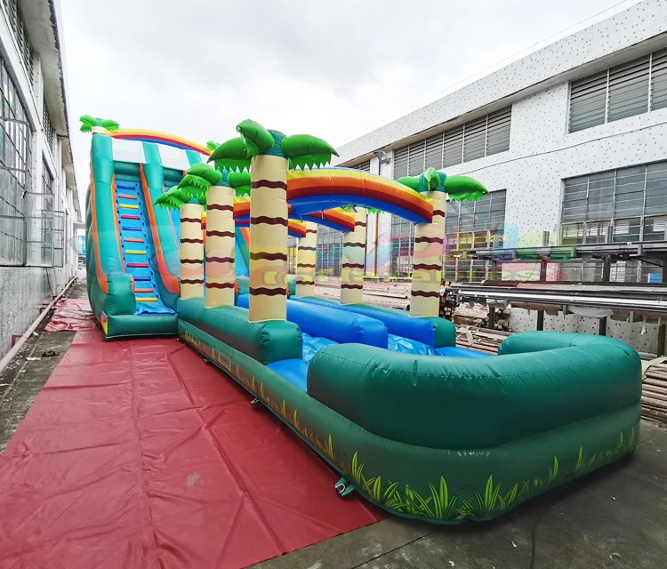 Kids entertainment bouncer bouncy castle waterslide juex gonflables commercial inflatable tropical water slide