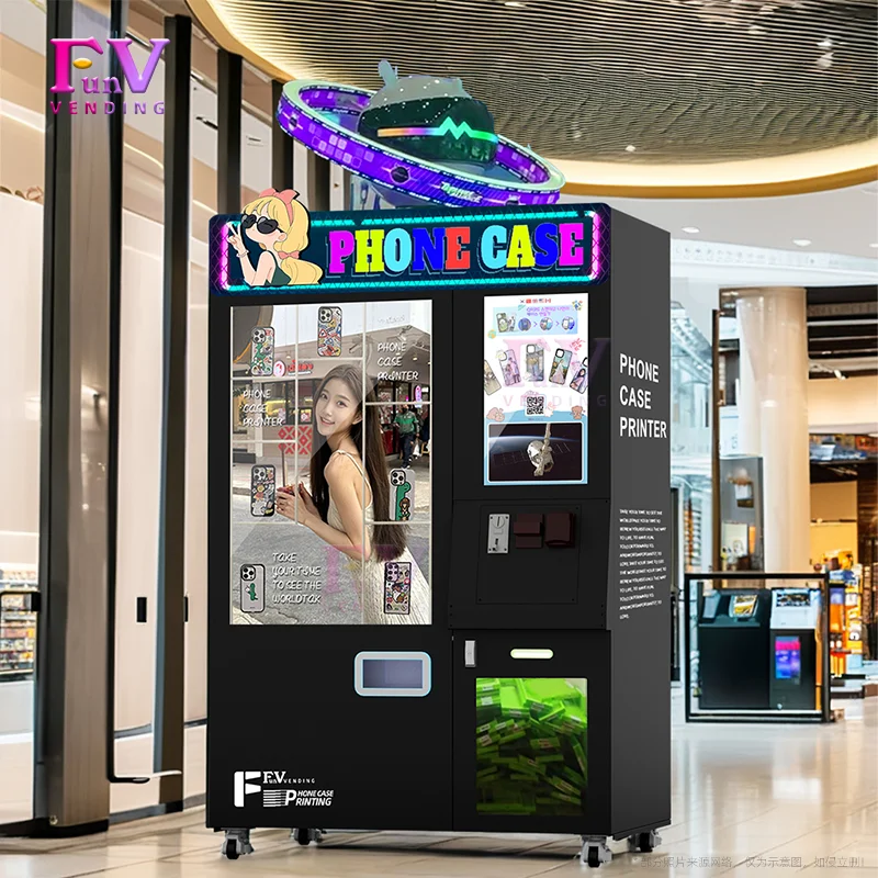 New Design Commercial Phone Case Printing Machine Robot Cell Phone Case Printer Coin Credit Card Payment System Touch Screen