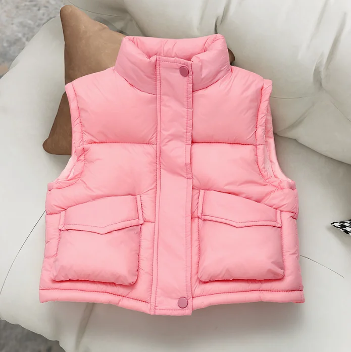 Newest Boys Girls Down Vest Coat Winter Puffer Vest For Kids Sleeveless Jacket Zip Up Outwear for Toddler