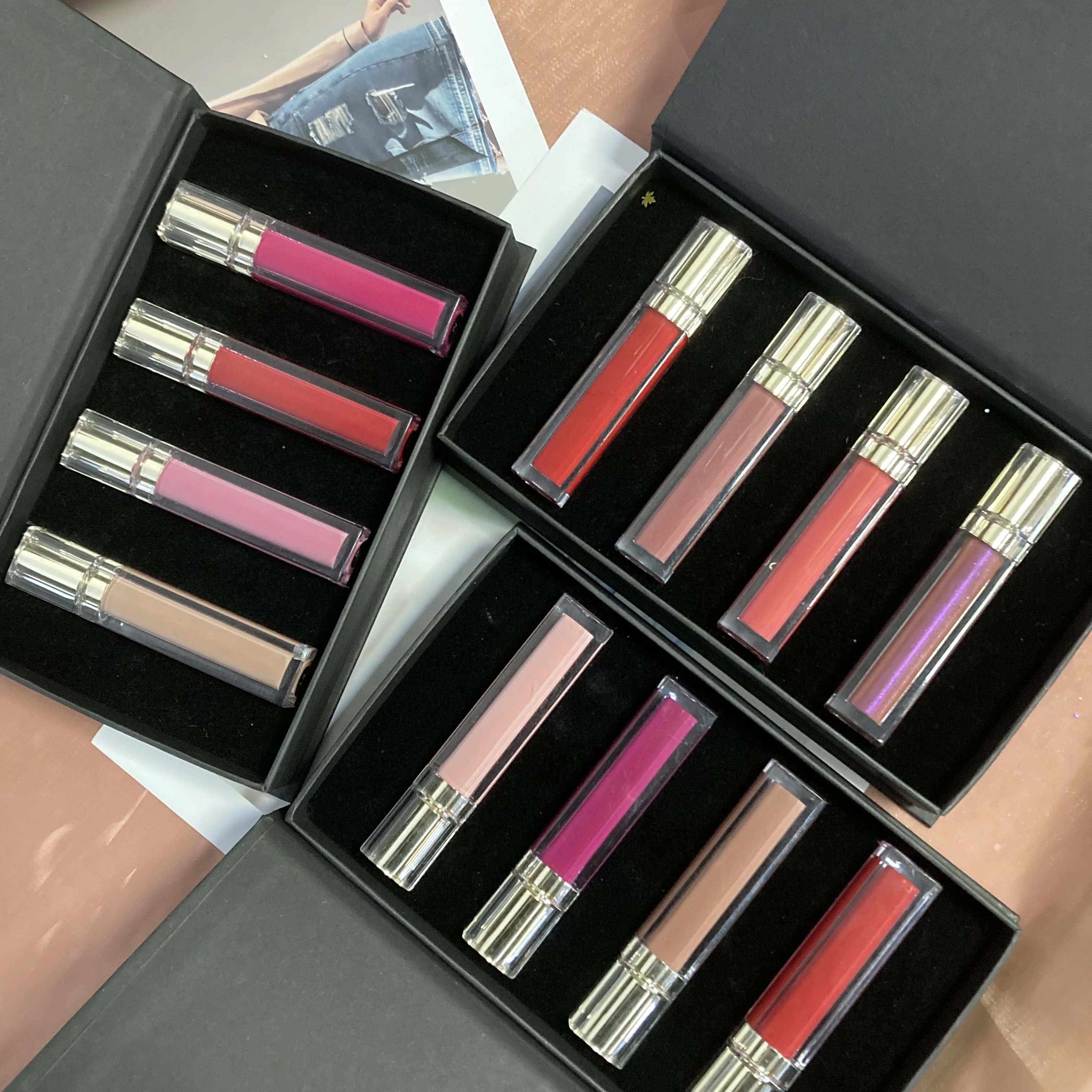 Liquid Matte 6pcs Lipstick Set Waterproof Makeup Lip Gloss Long-lasting Lipgloss Kit Cosmetics