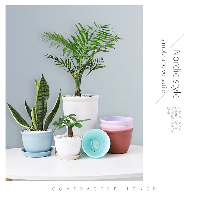 Marble Appearance Deepbang  Tell Threaded Flower Pots Indoor Green Plant Pot High Simulation Pot Flower for Planting