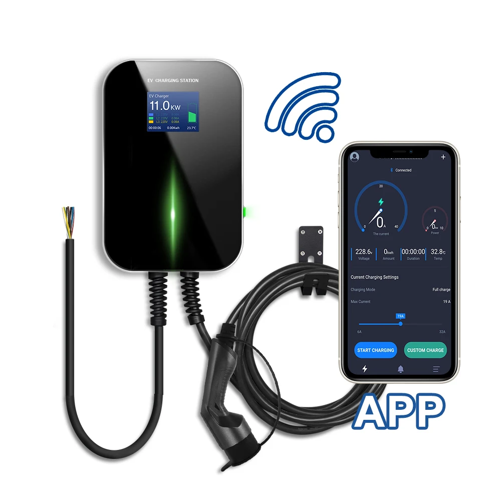 11 кВт 16 А WIFI приложение для управления типа 2 EV wallbox charger