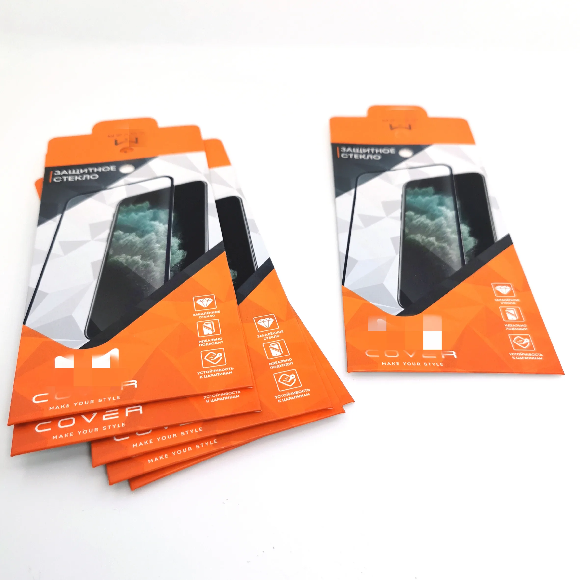 Own brand white coated paper envelopes mobile phone screen protector packaging envelope