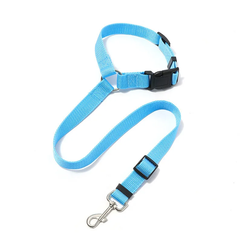 Adjustable Nylon Rope Safety Belt for Dogs Solid Color Pet Car Seat Belt Walking Dog Leash