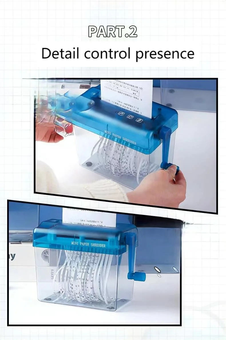Manual Shredder paper cutter machine Mini portable shredder for secret papers and receipts