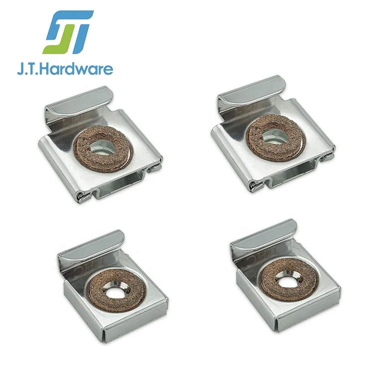 Stainless Steel Mirror Clamp Holder Cork Pad  Wall Mounted Spring Load Mirror Clip