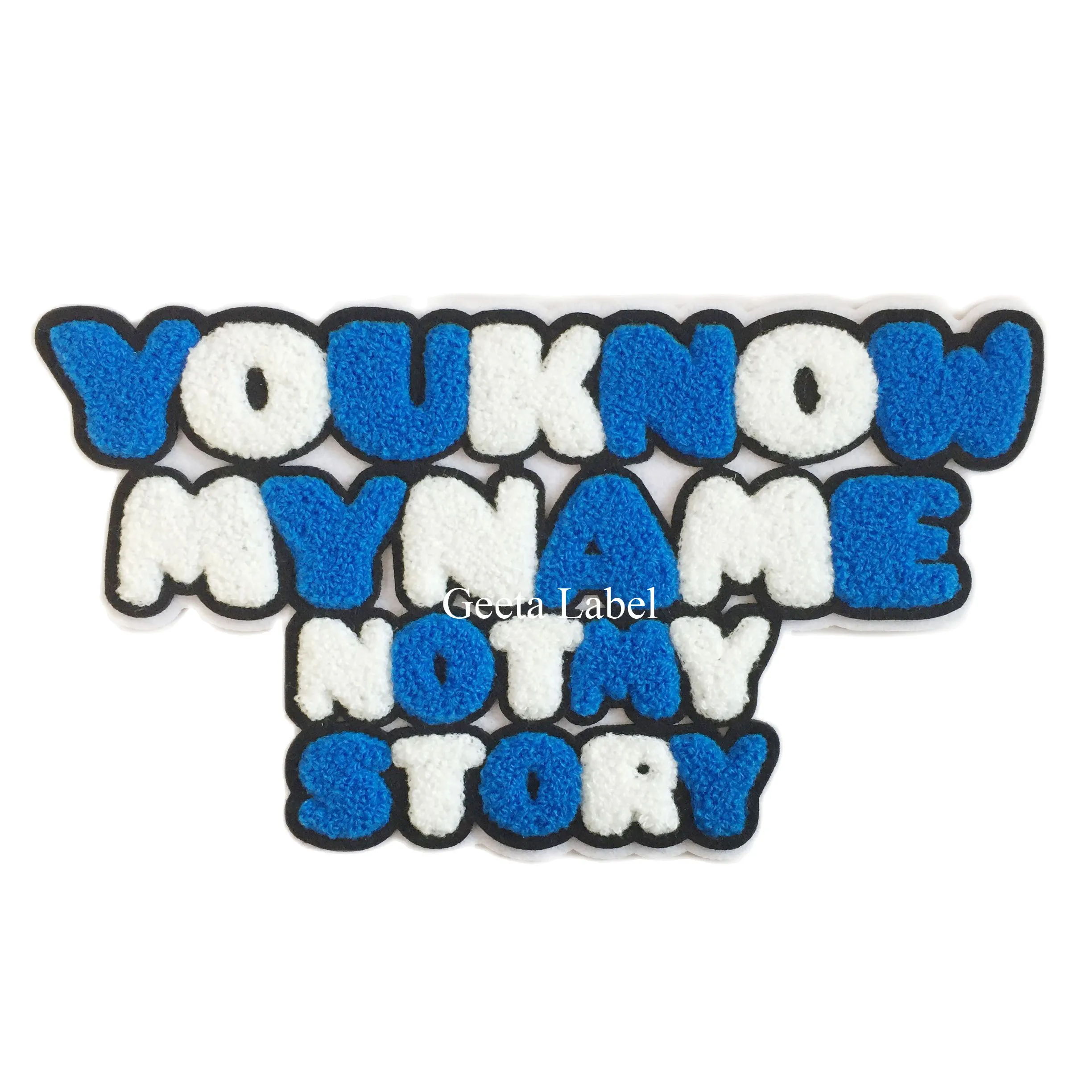 Custom Embroidered Garment Label Brand Logo Colorful Embroidery Towel Chenille Letters Patches For Clothing