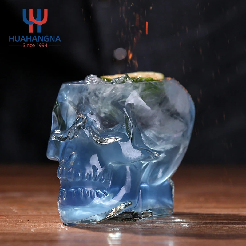 Cocktail Glasses Unique Custom Logo Sublimation Skull Shaped Crystal Clear Vodka Shot Glasses For Gift
