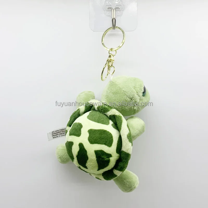 12cm Green turtle stuffed toy Longevity Turtle  printing as anime tortoise keyring handbag holder soft plush toys