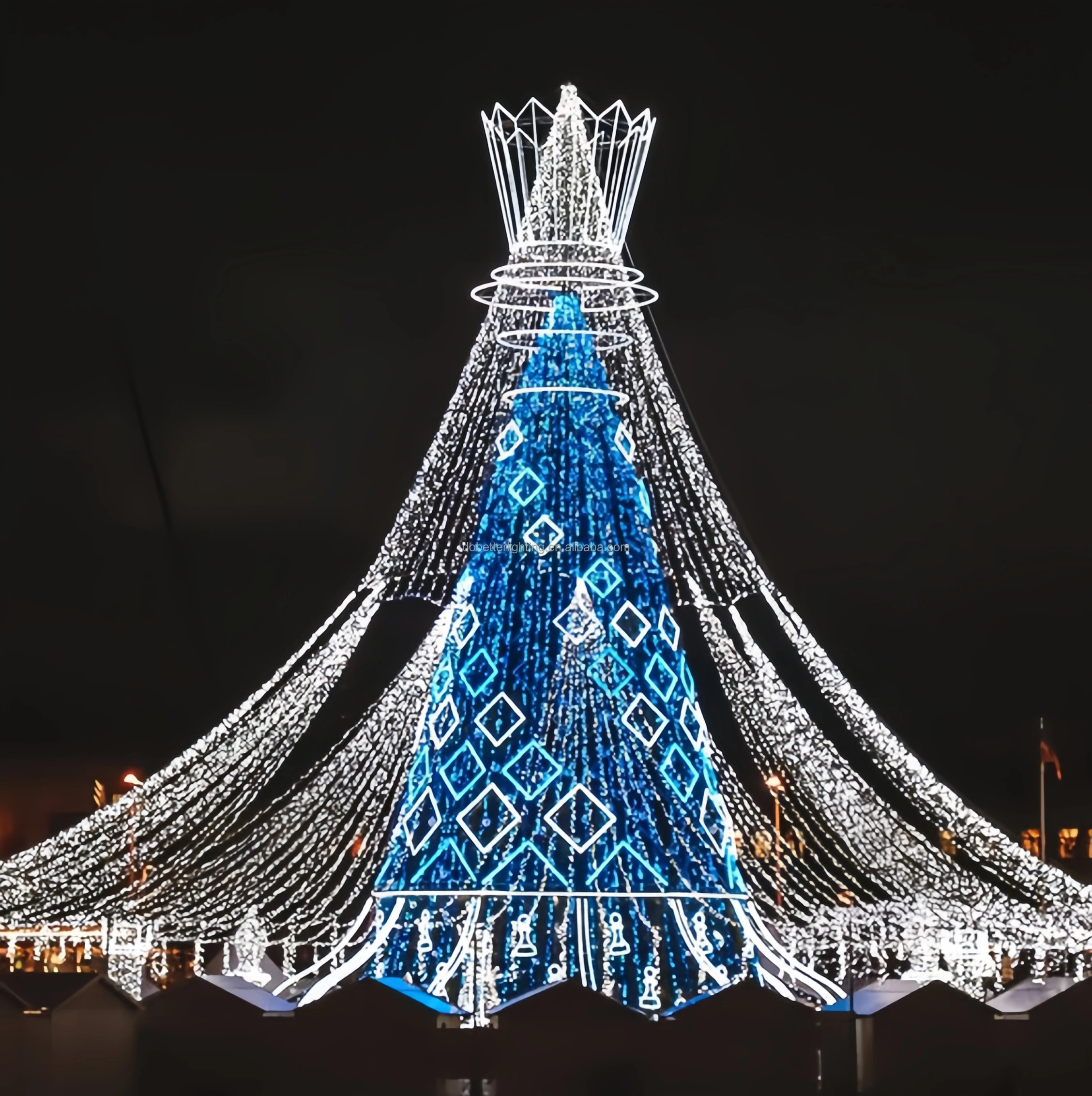 Traditional Christmas Day LED Tree outdoor Waterproof Atmosphere for shopping mall /park/party