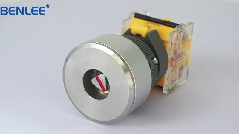 BENLEE 22mm white two-position four-corner selflocking button is embedded in the operation of the front ring elevator key switch