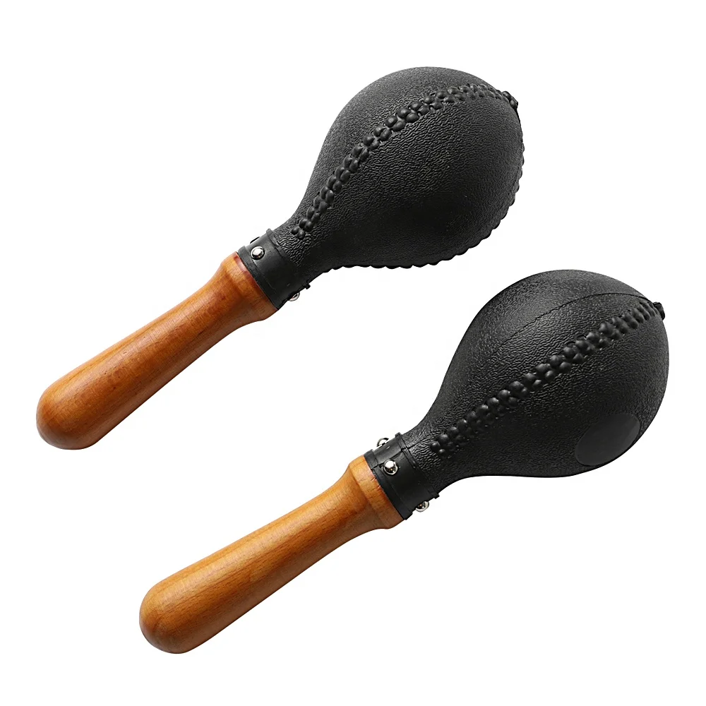 Personalized customization Maracas Pair of Shakers Rattles Sand Hammer with ABS Plastic Shells and Wooden Handles
