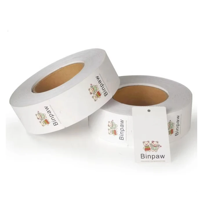 Barcode Thermal Printing Supplier Blank Garment Printed Cardboard Hang Tag Rolls for Thermal Printer Printing