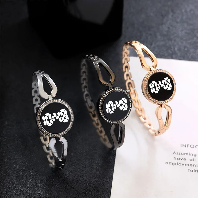 Newly arrived Ladies LED digital Watch Ladies Fashion Touch screen Hollow bracelet Bracelet watch Diamond electronic watch
