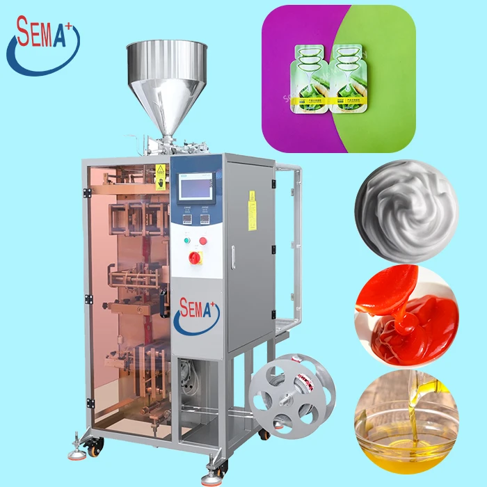 automatic cosmetic liquid ice lolly shaped sachet packing machine