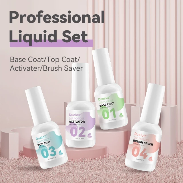 Private Label Dip Powder Nail glue Acrylic Dipping Powder System Liquid Set With dip powder base coat