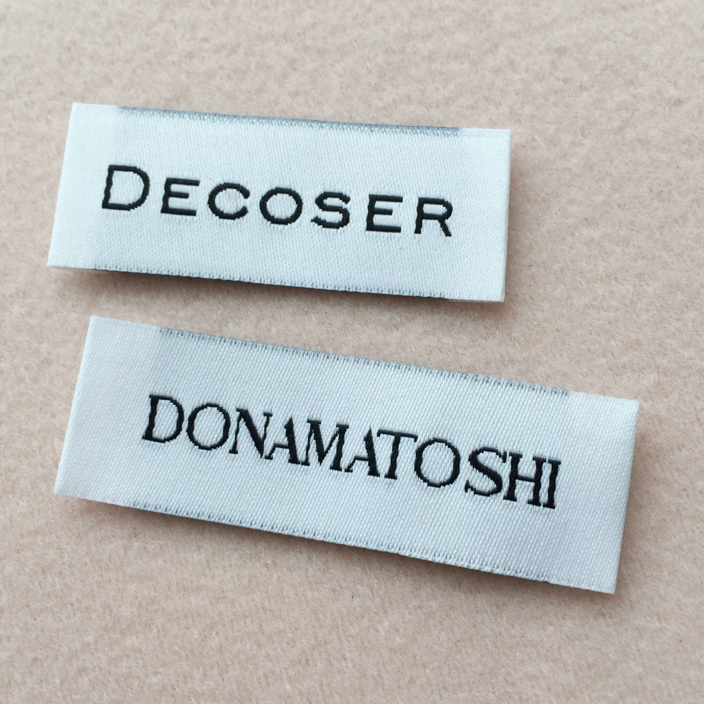 Custom Brand Name Logo Garment Neck Damask Fabric Woven Label For Clothing