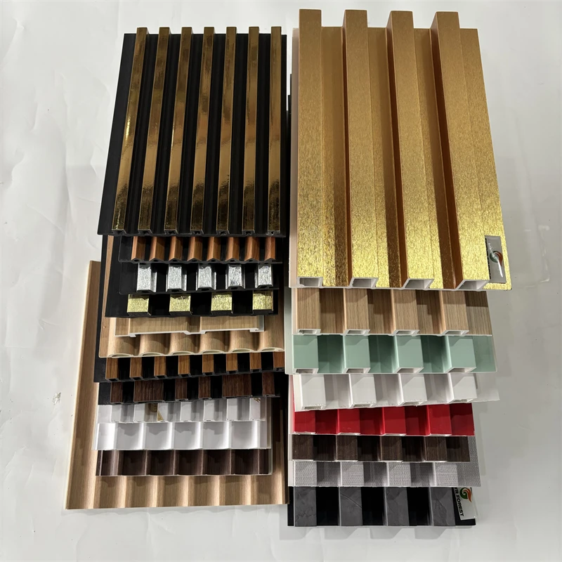 Interior Mater Bedroom PVC Wall Panels Vertical Decorative Wall Paneling laminated design lightweight  low cost WPC wall panels