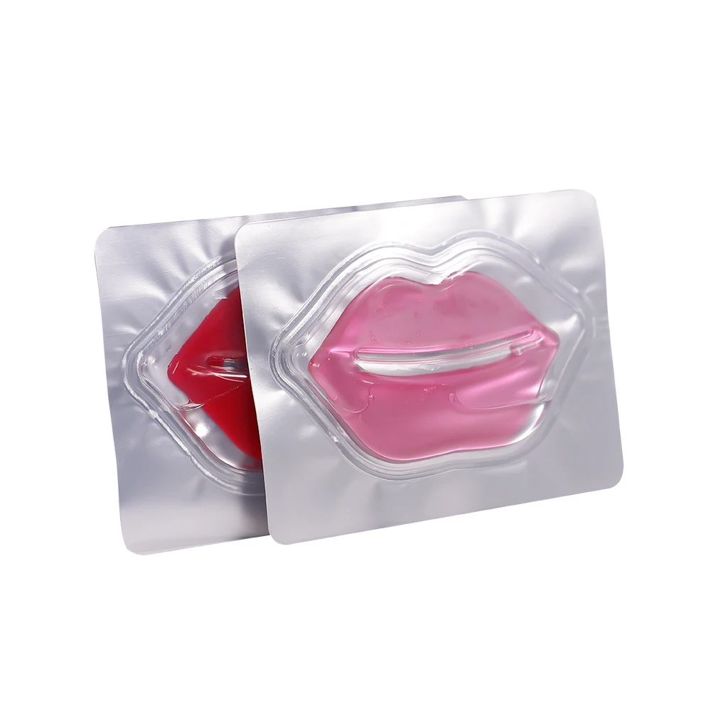 Custom Logo Lip Mask Sheet Crystal Collagen Private Label Pink Lip Shaped Mask Sheets Moisturizing Peeling Lip Sleeping Mask
