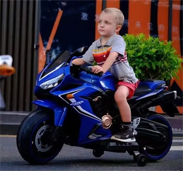 Kids electric motorcycle 12v ride on car plastic toy motorbike rechargeable bike for kids