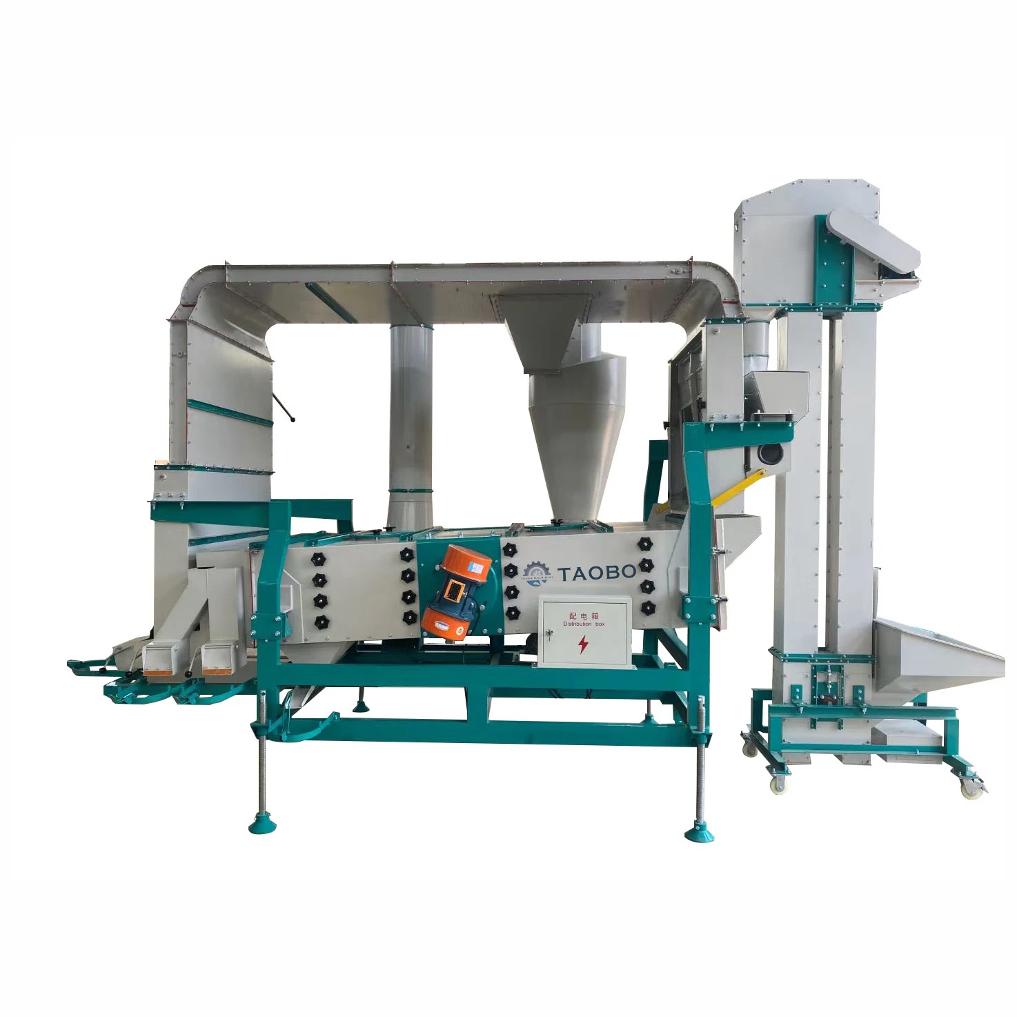 Grain seed cleaning machine for sale, double winnow air blower seed cleaner equipment