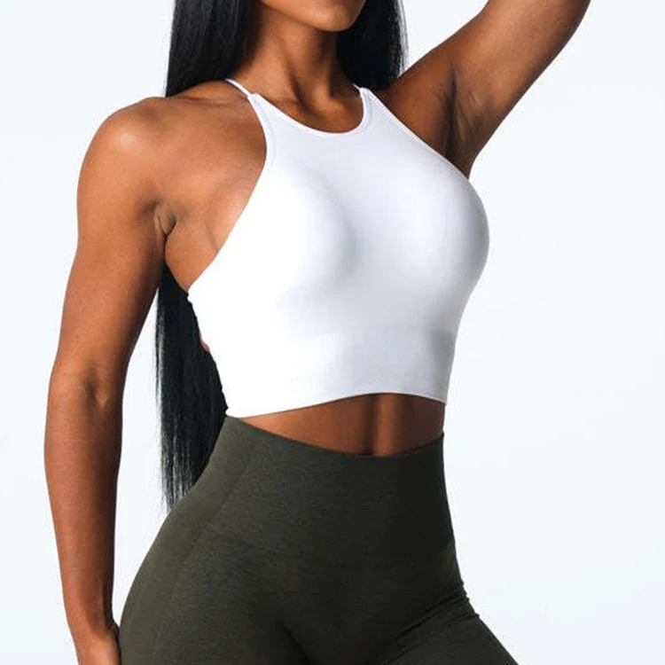 New arrivals women yoga cross back sports bra custom logo high impact gym sports yoga bra for women