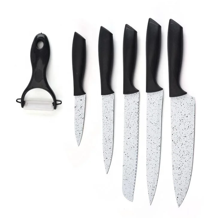 High Carbon Steel Blade 12 Piece Kitchen Cutlery Thriple Rivets Hollow Handle Copper PVD Coated Knife Block