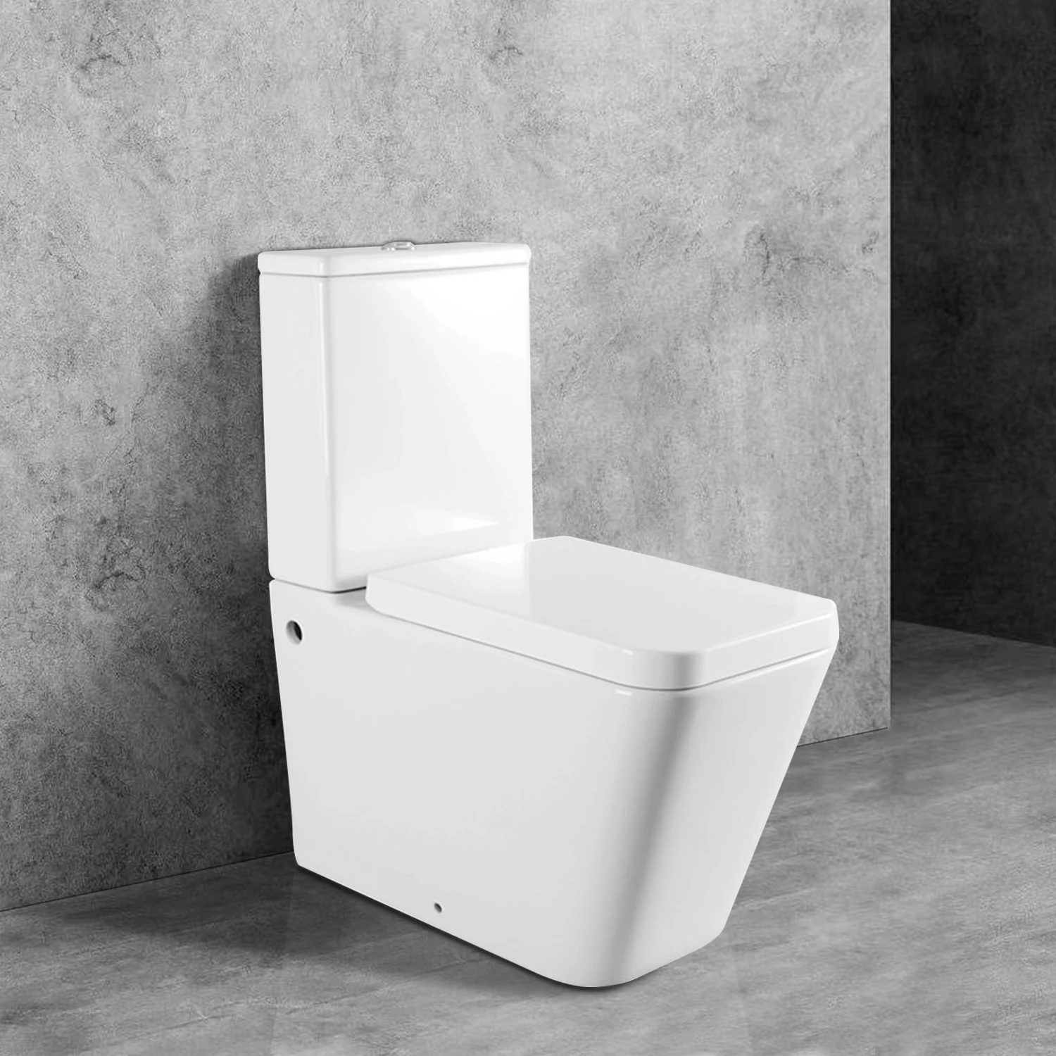 ware bathroom two piece wash down wc square toilet square white color sanitary ware set