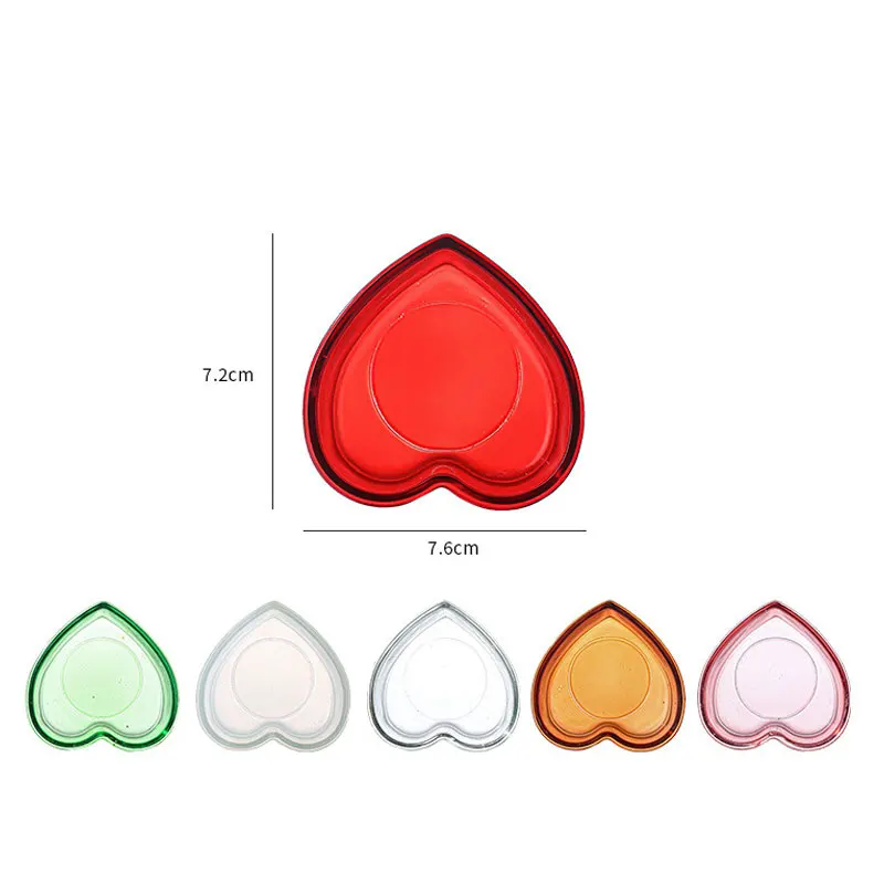 Multiple Color Heart Shaped Glass Tea Light Candle Cup Birthday Proposal Wedding Party Engagement Table Decor