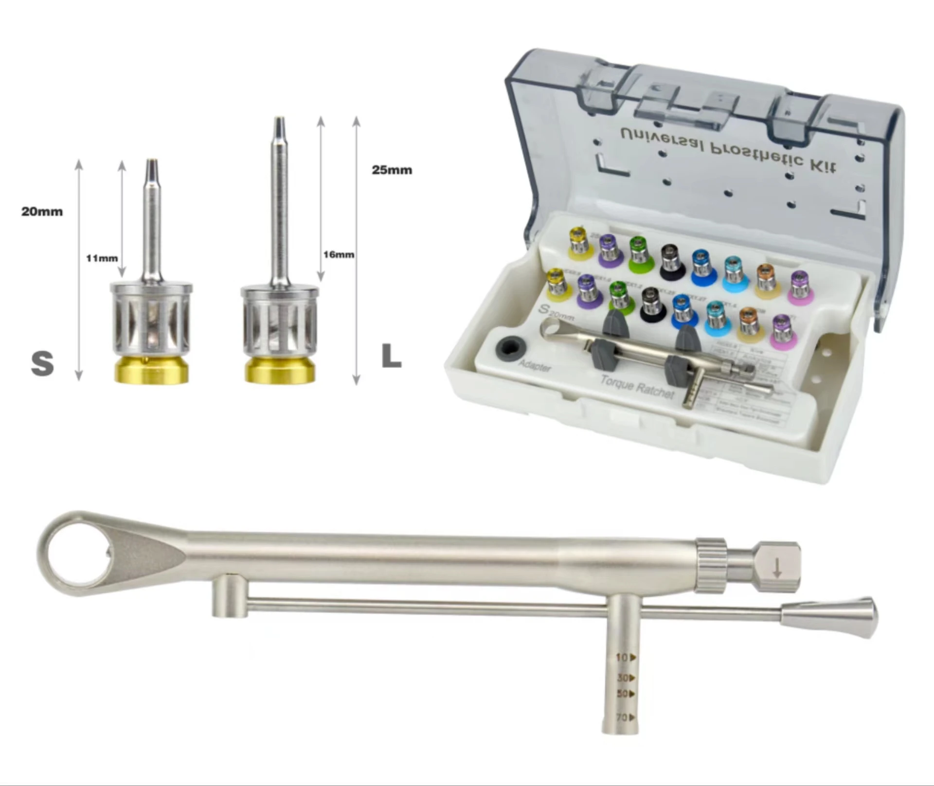 Medical Dentistry Dental Implant Restoration Box Dental Universal Restorative Tool Kit Screwdriver Torque Wrench