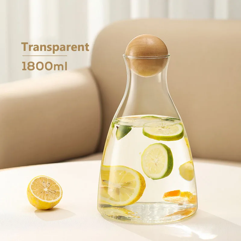 glass pitcher water jug clear and amber color high borosilicate glass 1200ml hotel restaurant
