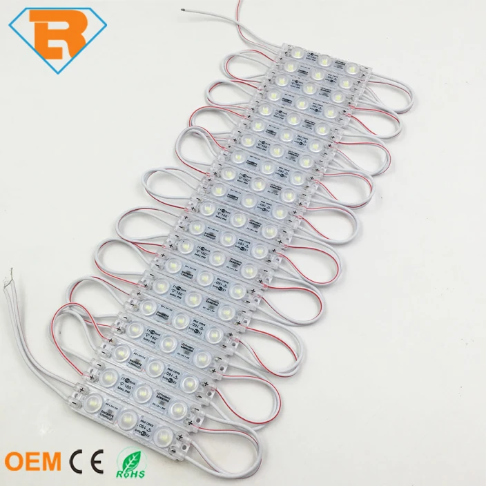 Ultrasonic Making Waterproof IP67 LED Module Light DC12V 3SMD 2835 1.5W With Optical Lens aluminum PCB