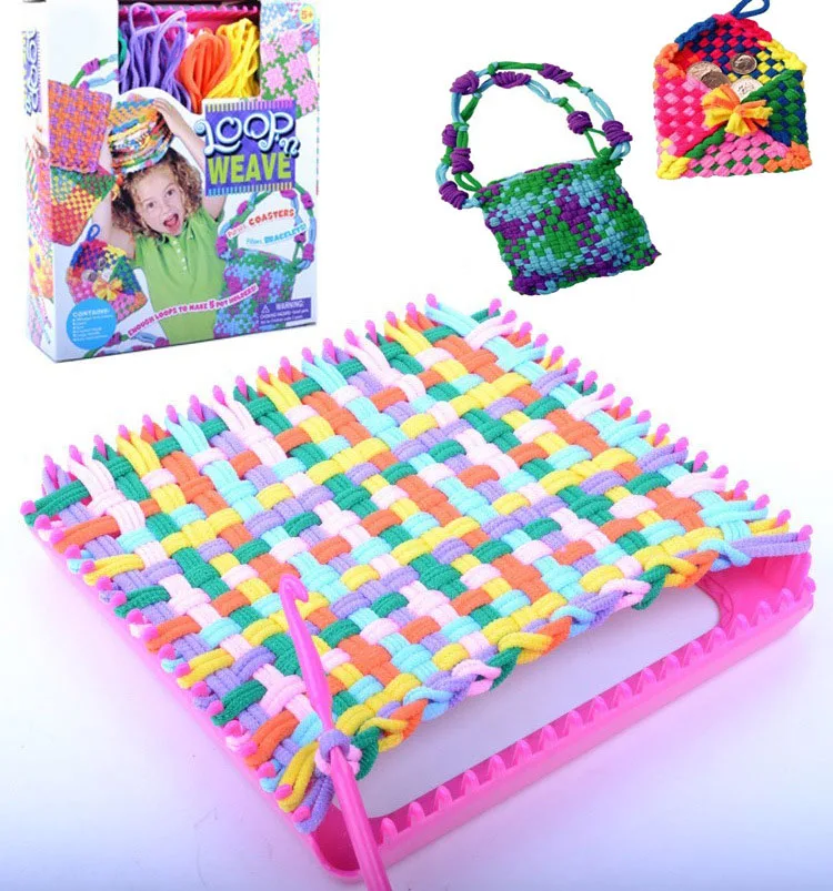 Hot selling Weaving Loom Kit Toys Crafts for Kids and Adults Loom Making Kits Portable Box Craft fabric weave
