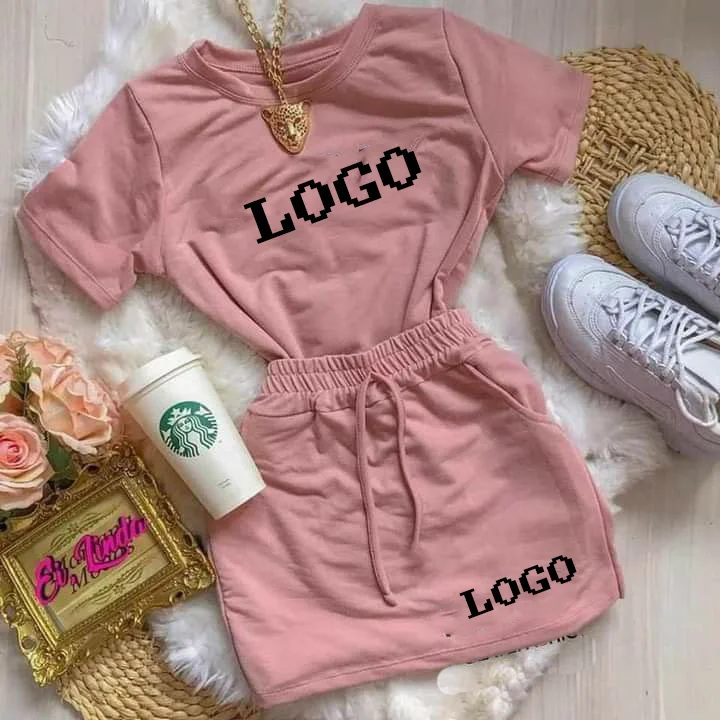 2023 новый дизайн, комплекты одежды для девочек, комплект из 2 предметов; Для От 2 до 6 лет дети согласиться с изготовленным на заказ логосом предметов детский летний модный костюм с юбкой для малышей