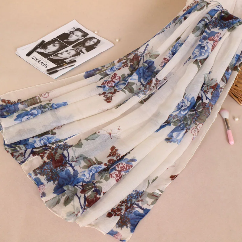 Fashion Classic Style Female Headband Scarves Muslim Hijab Plain Viscose Scarf Printed Floral Shawls