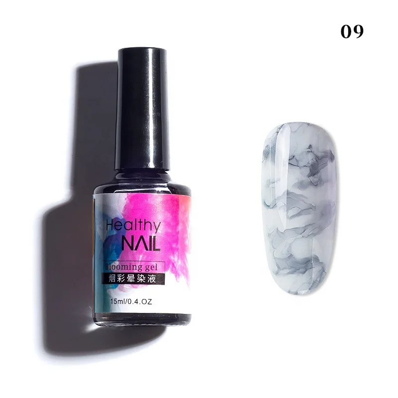 15ML Watercolor Ink Blooming Nail Polish Soak Off Marble Gradient Nail Art Gel Lacquer Smoke Halo Dye Ink Solution Nail Varnish