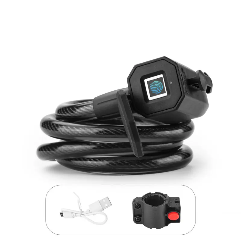 Smart Fingerprint Bicycle Lock for Motorcycle, Bike, Electric fingerprint  Bicycle  cable Lock
