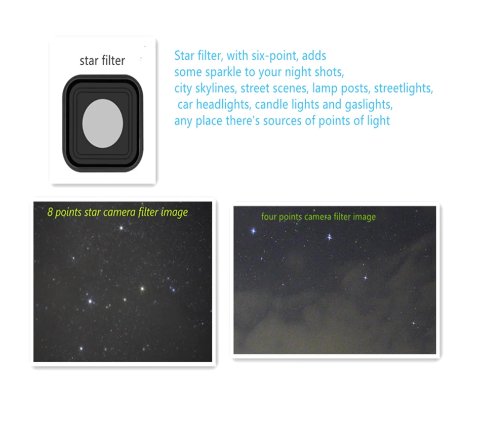 Объектив для экшн-камеры GOPRO 9 10 Star Filter Four points Six Point Eight Points for Go Pro Hero
