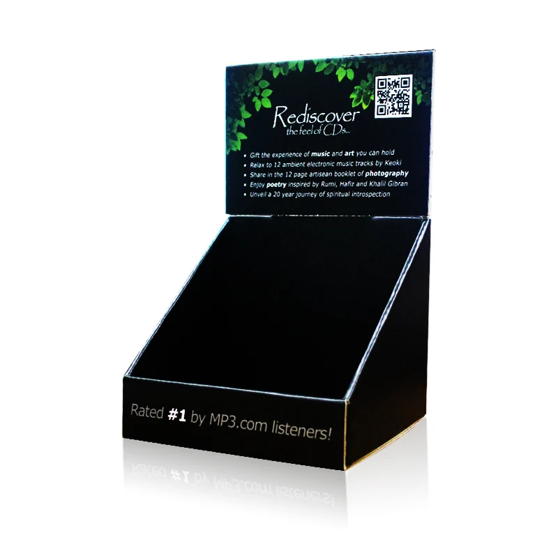 Professional OEM ODM Modern Customized Retail Store Black Cardboard Counter Display Boxes
