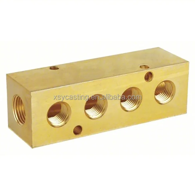 Customized Quick Coupling Piston Distributor Brass Manifold Block for Lubrication System