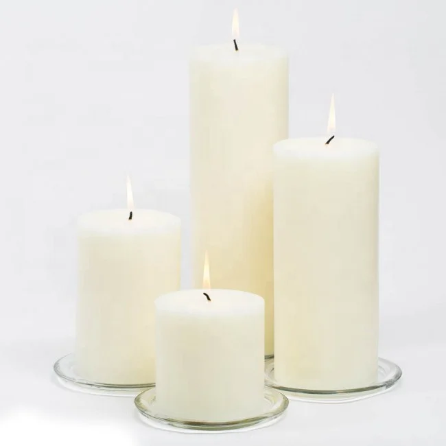 plain white candles