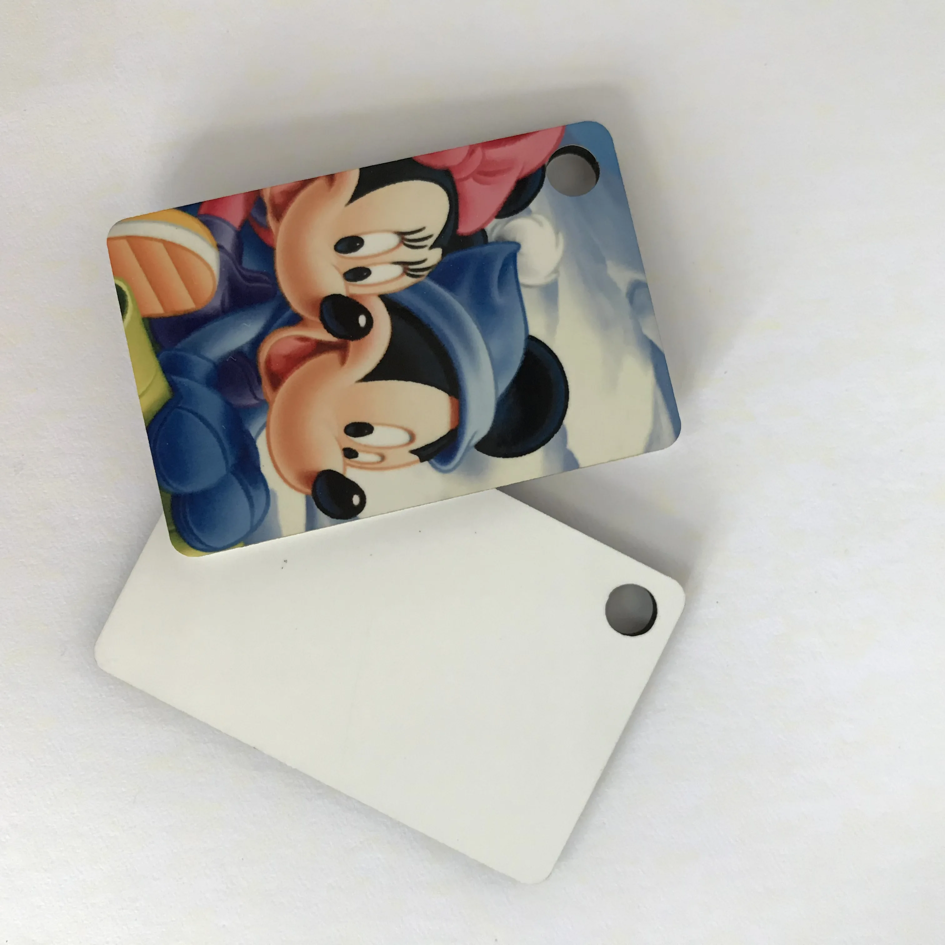 Wholesale sublimation mdf photo wood rectangle shape keychain