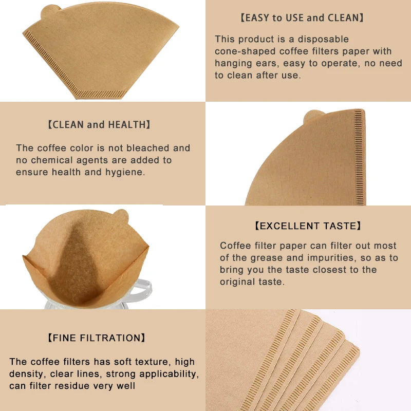 Customized no Bleach natural primary color paper Coffee Filter