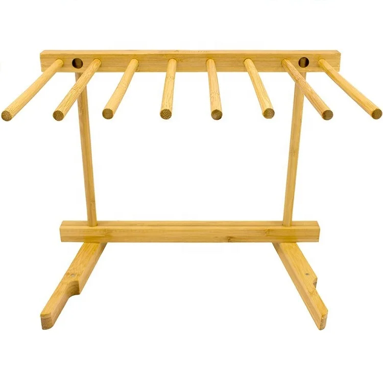 High Quality Eco-friendly Bamboo Pasta Collapsible Drying Rack