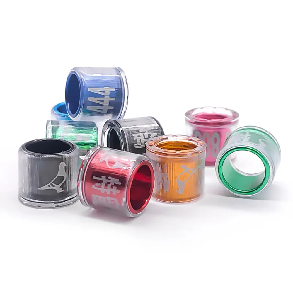 GSF Hot Sale Wholesale High quality Colorful Design 8mm Aluminum Plastic Bird Bands Pigeon Ring